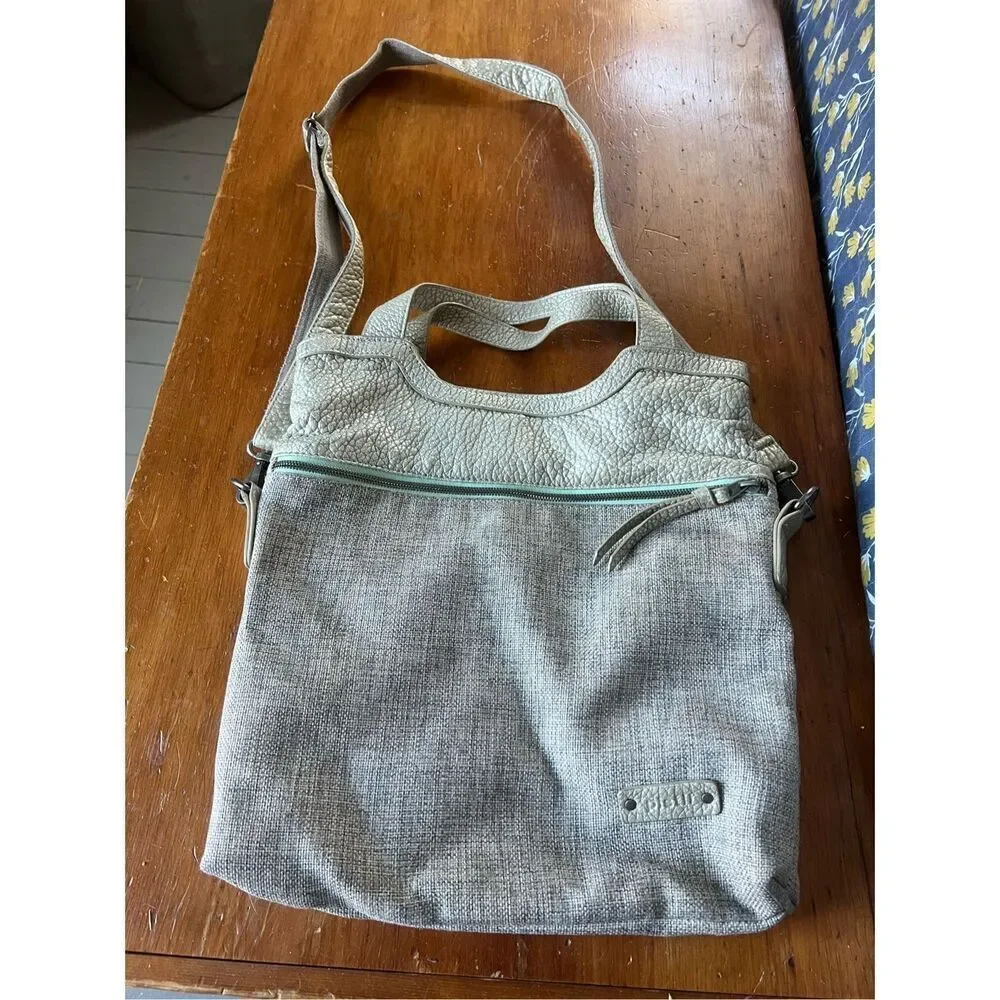 Pistil cream,beige, aqua tote bag